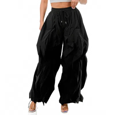 Highlight Cascading Plus Oversized Wide Leg Pants In Black