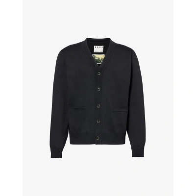 Highsnobiety Mens Black Hs05 V-neck Knitted Cardigan