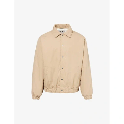 Highsnobiety Mens Beige Hs05 Spread-collar Cotton-blend Bomber Jacket