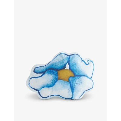 Highsnobiety Mens Blue X Nts Flower-shaped Cotton Cushion