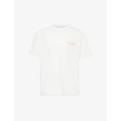 Highsnobiety Mens White Chiltern Firehouse Brand-embroidered Cotton-jersey T-shirt