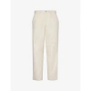 Highsnobiety Mens Ivory Relaxed-fit Tapered-leg Cotton-twill Trousers