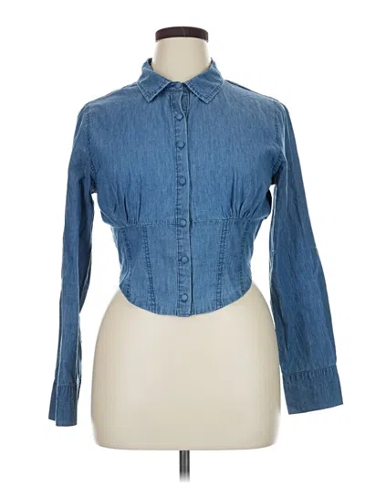 Highway Jeans Long Sleeve Button Down Shirt In Blue