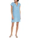 Hiho Rachel Linen Shift Dress In Blue