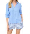 Hiho Twig Linen Long Sleeve Shirt In Lavender In Blue