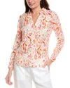 Hiho Twig Linen Top In Orange