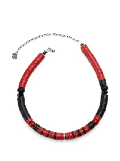 Hijas De Puka Jaipur Beaded Necklace In Red