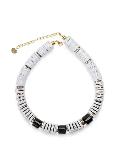 Hijas De Puka Jaipur Glass Beaded Necklace In Gold