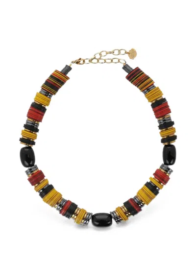 Hijas De Puka Rondelle-bead Necklace In Yellow
