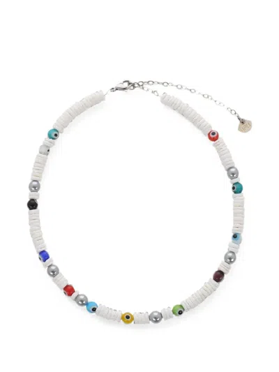 Hijas De Puka Shell Eye-beads Necklace In White