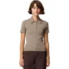 Hikerkind Ribbed Merino Polo In Gray