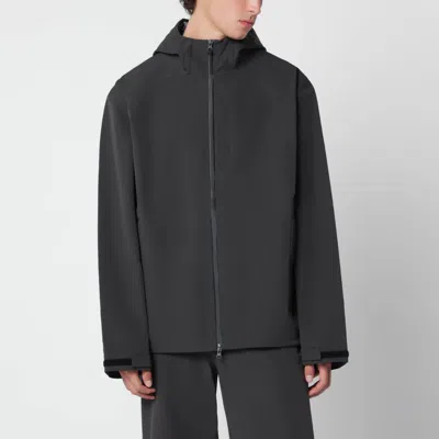 Hiking Patrol Technical Coat With Functional Pockets And Adjustable Cuffs In Black