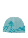 Hiking Patrol Mens Turquoise Moscot Wool-blend Beanie In Blue