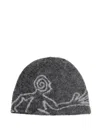 Hiking Patrol Mascot Mohair Mixed Knit Beanie In Gray