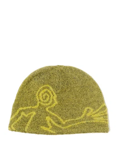 Hiking Patrol Mascot Mohair Mixed Knit Beanie In Green