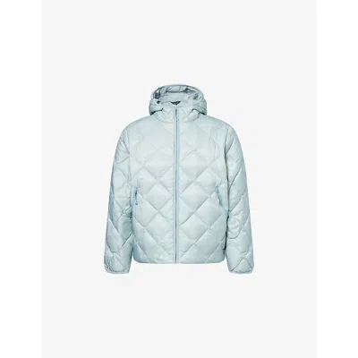 Hiking Patrol Mens Turquoise Base Lt Hooded Nylon Down Jacket In Blue