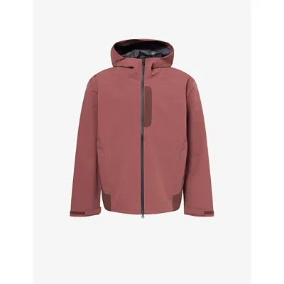Hiking Patrol Mens Maroon Hooded Waterproof Nylon Blend Jacket In Brown