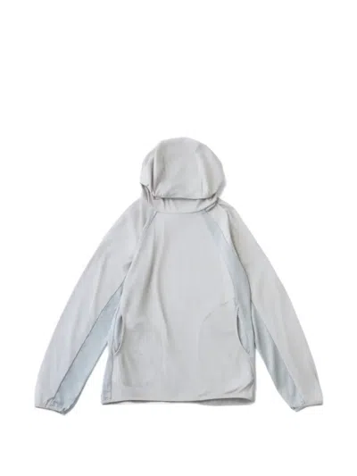 Hiking Patrol Orbit Panelled Long-sleeve Hoodie In Blue