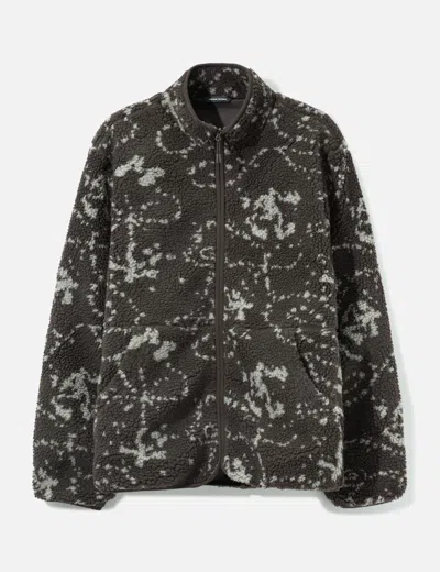 Hiking Patrol Print Fleece Jacket In Black