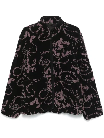 Hiking Patrol Printed Fleece Jacket In Black