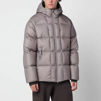 Hiking Patrol Slate Brown Nylon Down Jacket In Transparent