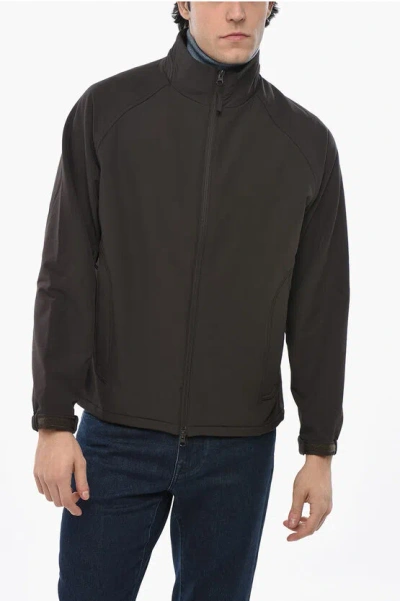 Hiking Patrol Solid Color Soft Shell Windbreaker Jacket With Fleeced Inner