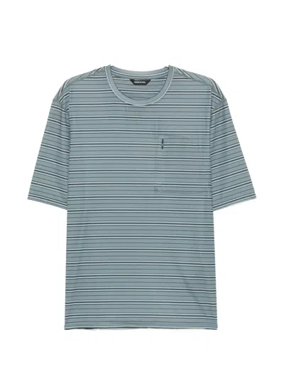 Hiking Patrol Striped Zip-pocket T-shirt In Blue