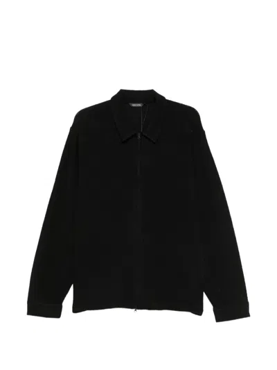 Hiking Patrol Zip-up Collared Cardigan In Black