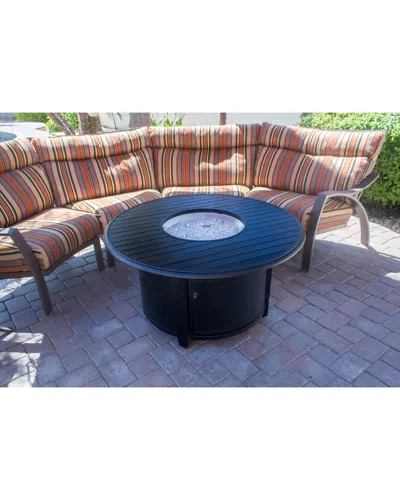 Hiland Outdoor Round Aluminum Propane Fire Pit In Black