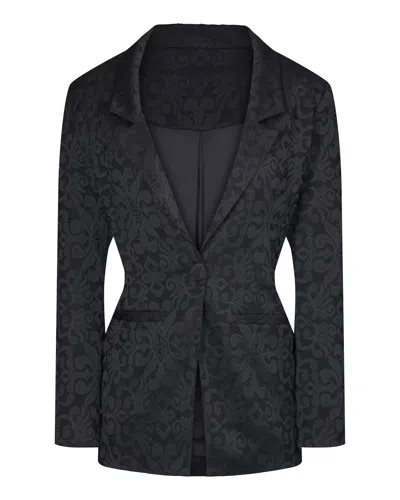 Hilary Macmillan Paisley Tailored Blazer In Black
