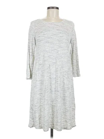 Pre-owned Hilary Radley 3/4 Sleeve Top Gray Boatneck Tops