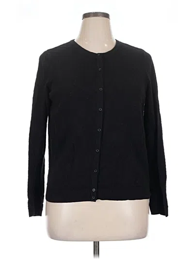Pre-owned Hilary Radley Cardigan Sweater In Black