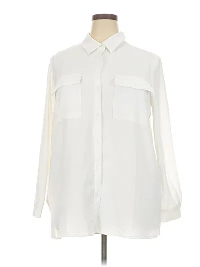 Pre-owned Hilary Radley Long Sleeve Blouse In Ivory
