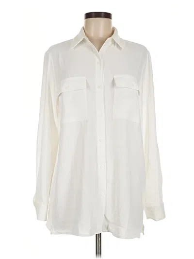 Pre-owned Hilary Radley Long Sleeve Blouse In Ivory