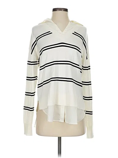 Pre-owned Hilary Radley Long Sleeve Blouse In White