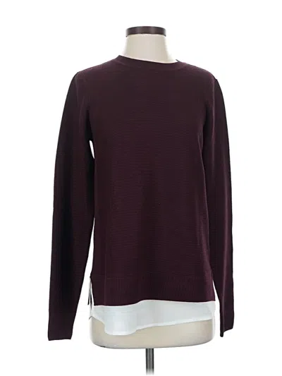 Pre-owned Hilary Radley Long Sleeve T-shirt In Burgundy