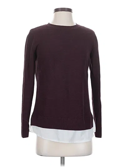 Pre-owned Hilary Radley Long Sleeve T-shirt In Burgundy