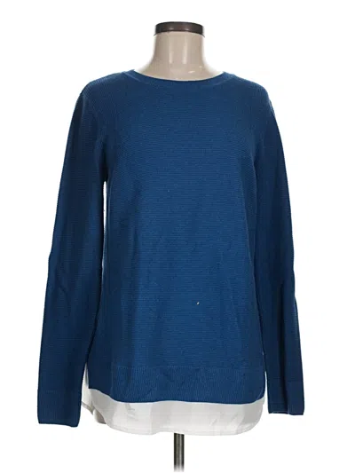 Pre-owned Hilary Radley Long Sleeve T-shirt In Blue