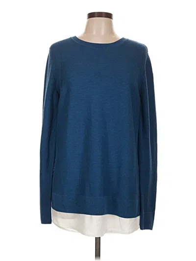 Pre-owned Hilary Radley Long Sleeve T-shirt In Blue