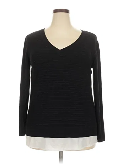 Pre-owned Hilary Radley Pullover Sweater In Black