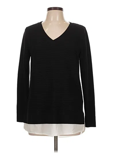 Pre-owned Hilary Radley Pullover Sweater In Black