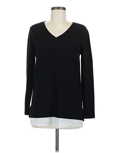 Pre-owned Hilary Radley Pullover Sweater In Black