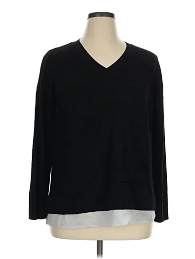 Pre-owned Hilary Radley Pullover Sweater In Black