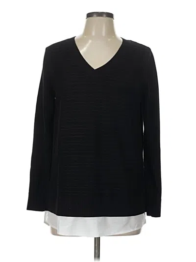 Pre-owned Hilary Radley Pullover Sweater In Black
