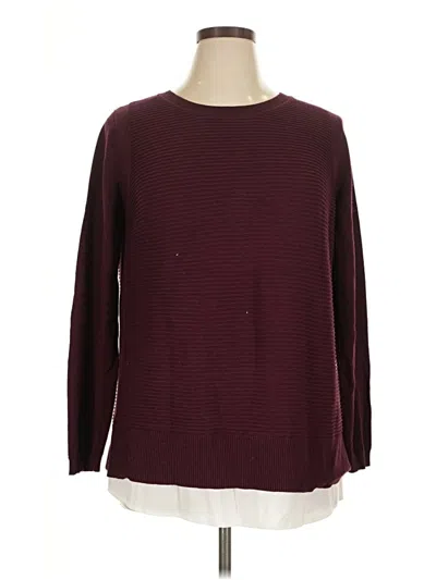 Pre-owned Hilary Radley Pullover Sweater In Burgundy