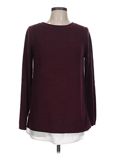 Pre-owned Hilary Radley Pullover Sweater In Burgundy