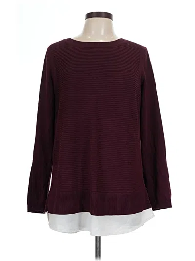 Pre-owned Hilary Radley Pullover Sweater In Burgundy