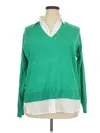 Hilary Radley Pullover Sweater In Green