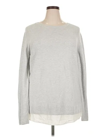 Pre-owned Hilary Radley Pullover Sweater In Silver