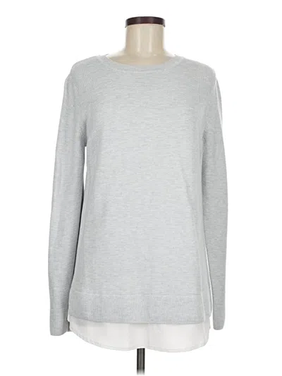 Pre-owned Hilary Radley Pullover Sweater In Silver